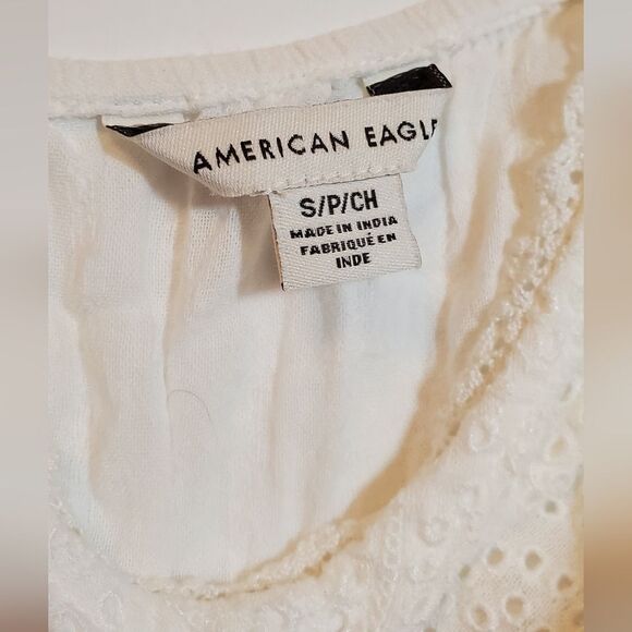 American Eagle Outfitters Cream Eyelet Tank Top - Picture 7 of 8